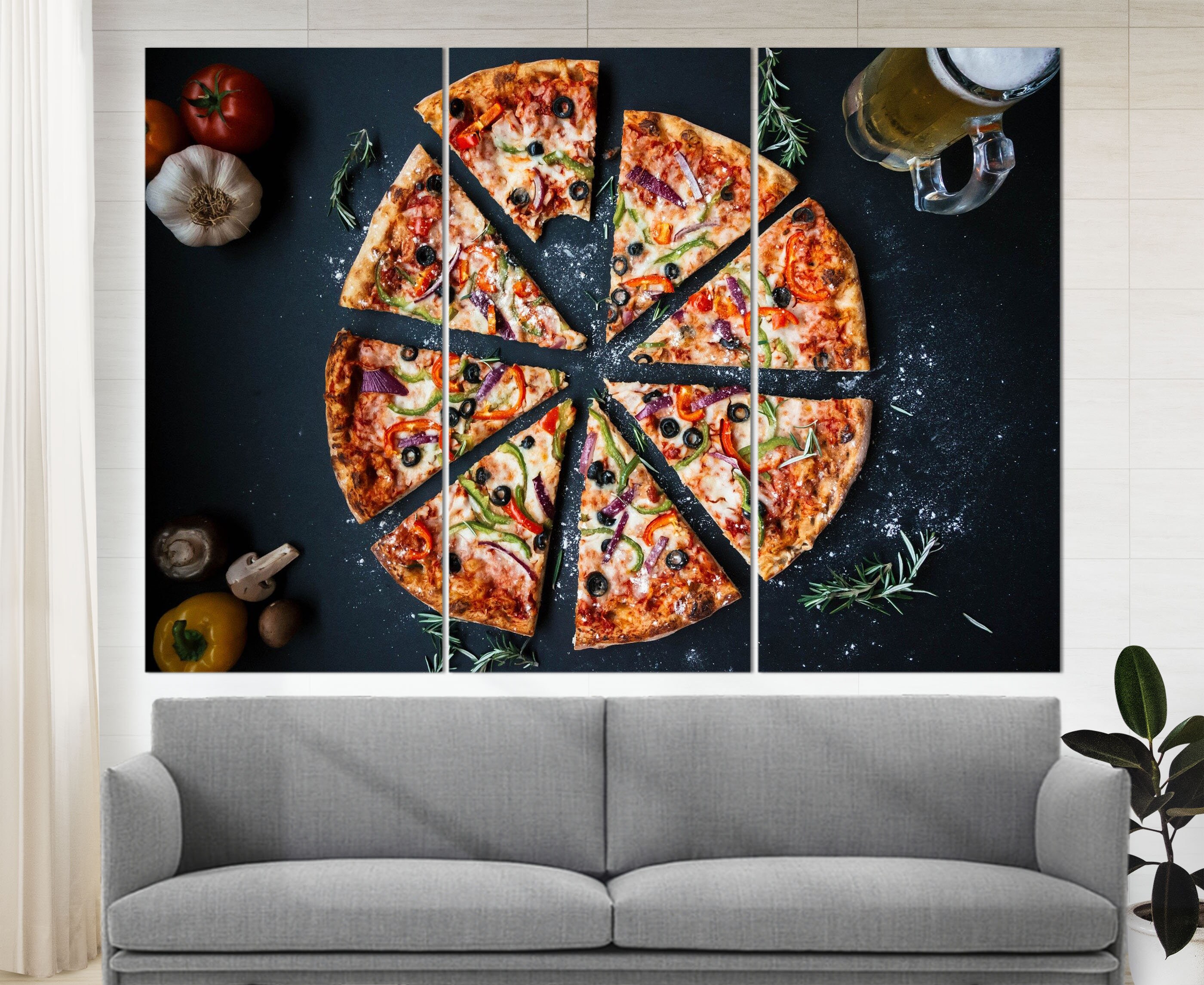 Pizza Canvas Art Pizza Print Pizza Wall Art Kitchen Wall Etsy