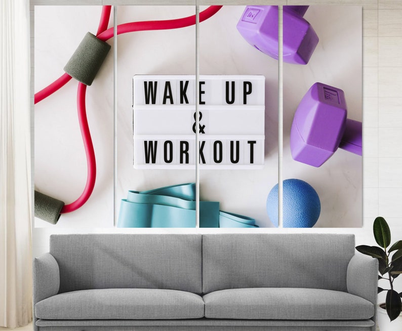 Fitness Wall Art Workout Motivation Canvas Art Fitness Canvas Etsy