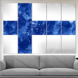Finland Flag Canvas Print, Finland Wall Art, Flag of Finland Print