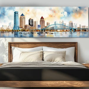 Abstract Jacksonville Painting Canvas Print, Jacksonville Wall Art, Jacksonville Poster, Large Jacksonville Print, Framed and Ready to Hang