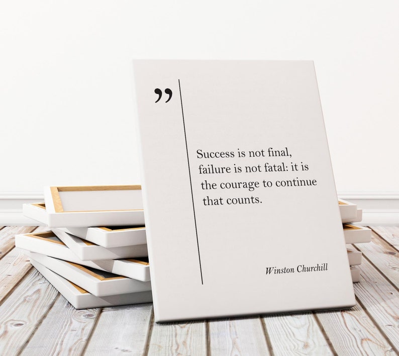 Winston Churchill Canvas Art Inspiring Wall Art Churchill Quote Canvas Print Motivational Wall Art Churchill Canvas Art Churchill Poster image 3