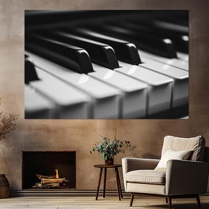 Piano Canvas Print, Abstract Piano Painting, Pianist Gift, Musician Gift, Piano Wall Art, Music Canvas Art, Framed and Ready to Hang
