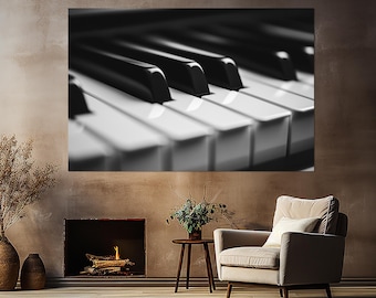 Piano Canvas Print, Abstract Piano Painting, Pianist Gift, Musician Gift, Piano Wall Art, Music Canvas Art, Framed and Ready to Hang