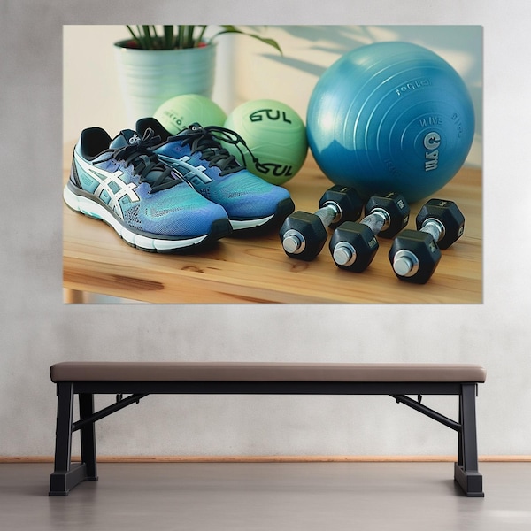 Fitness Motivation Wandkunst, sportliches Mädchen Geschenk Workout Motivation Fitness Leinwand Druck Sport Wanddeko Fitnessstudio Dekor Fitness Wandkunst