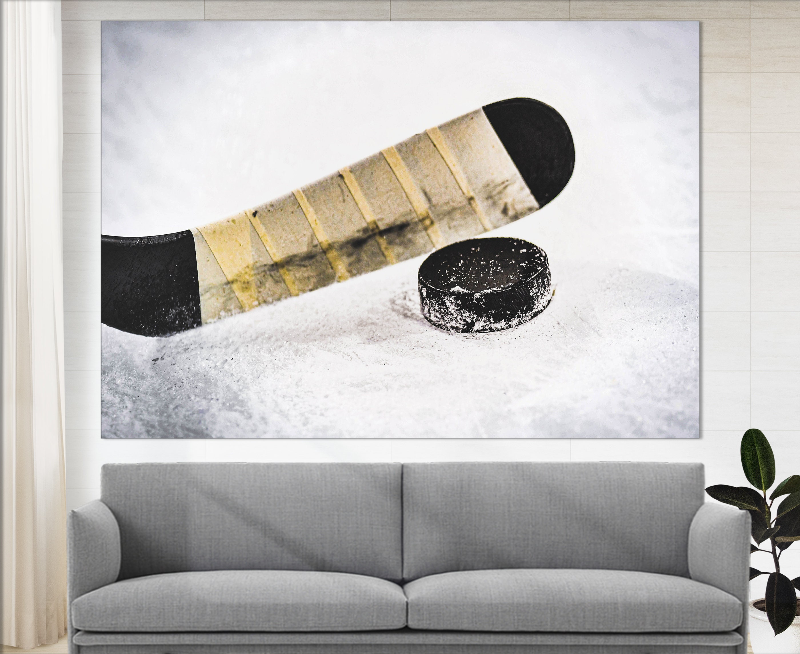 Abstract Ice Hockey Canvas Art Hockey Wall Art Figure Etsy