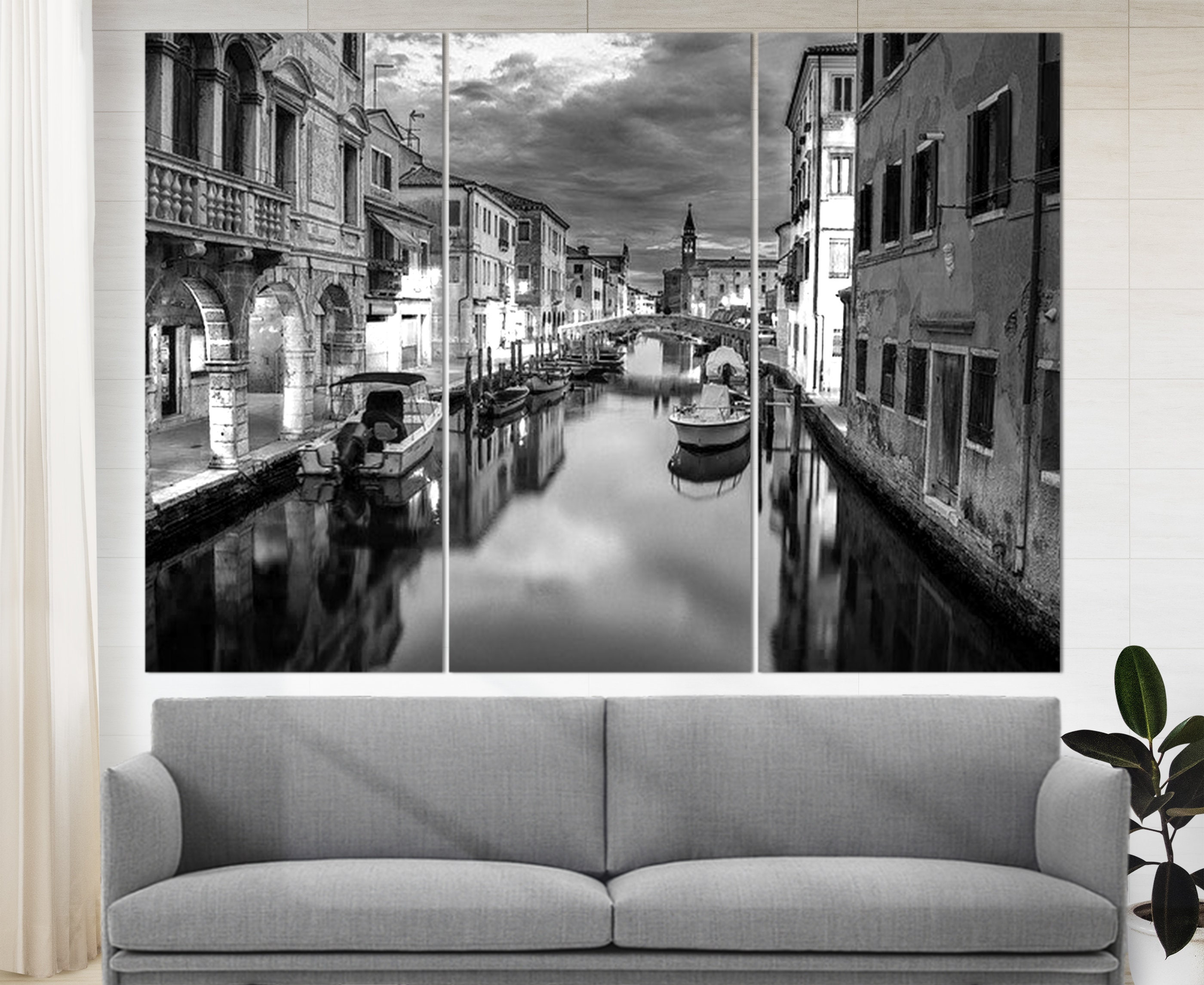 Venice Downtown Canvas Art Venice Wall Art Venetian Gondola - Etsy