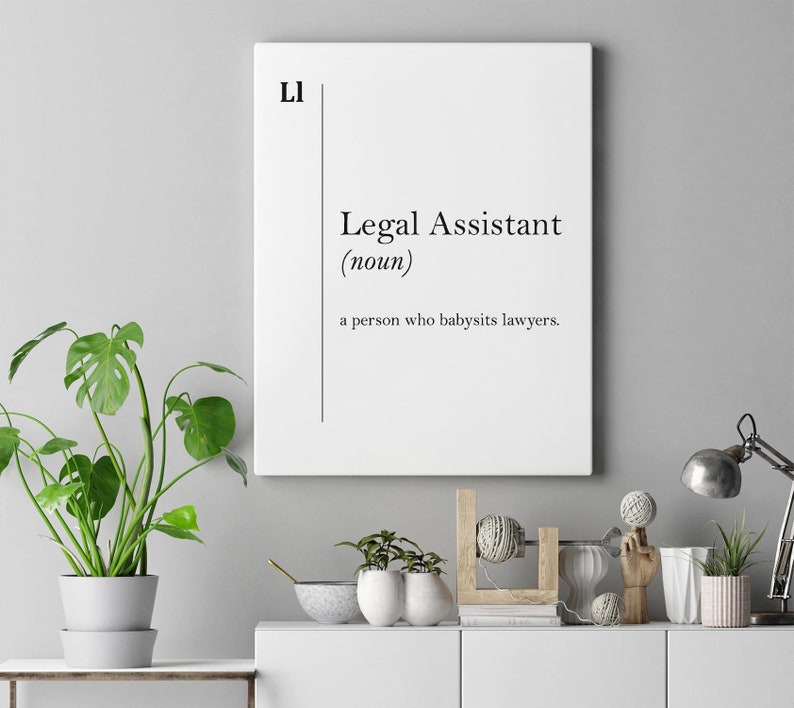 Legal Assistant Definition Canvas Print Lawyer Gift Lawyer Etsy