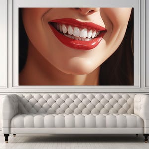 Beautiful Smile Canvas Print, Dentist Wall Art, Dentist Gift, Dentist Office Wall Decor, Framed and Ready to Hang