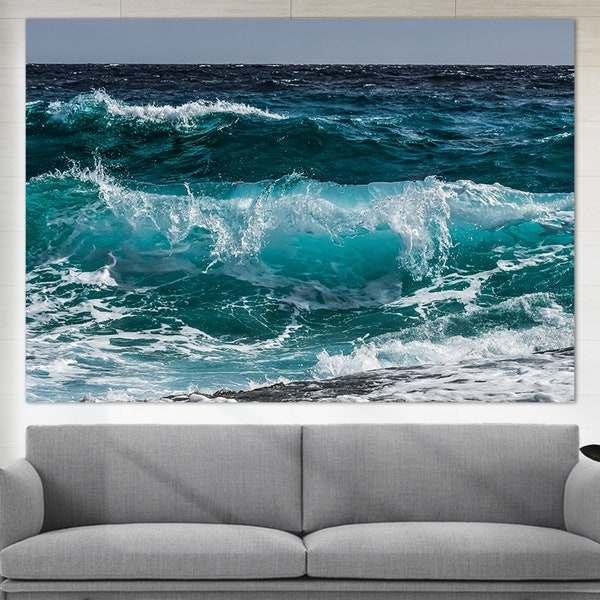 Ocean Canvas Art, Sea Waves Canvas Print, Ocean Waves Photo, Ocean Wall Art Ocean Wall Decor Sea Canvas Print Living Room Decor