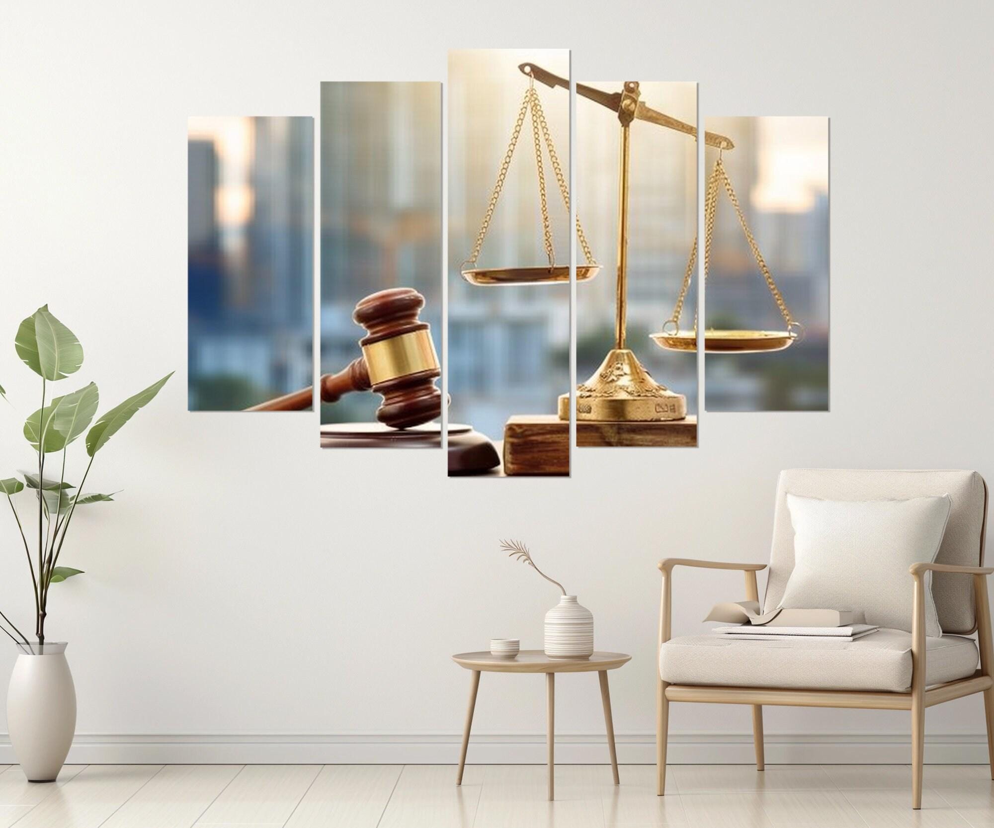 Justice Canvas Wall Art, Lawyer Office Decor, Judge Gift, Law Wall Art ...