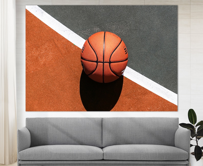 Basketball Wall Art Basketball Canvas Print Boys Room NBA Etsy
