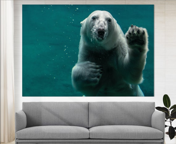 Hunting Wall Polar Polar Canvas Bear Art, Print, Under Bear Wall Photography Decor, Boss Bear Water Etsy Israel Poster,animals Animals Canvas Wild Gift -