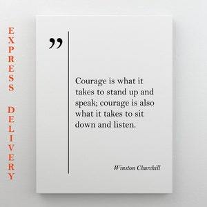 Winston Churchill Canvas Art Churchill Quote Canvas Print Motivational Wall Art Inspiring Wall Art Churchill Canvas Art Churchill Poster