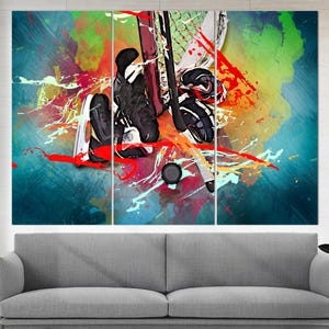Ice Hockey Wall Art, Hockey Canvas Print, Vintage Hockey Sticks Photo, Hockey Wall Decor, Boys Room Decor, Hockey Fan Gift Gift