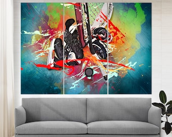 Ice Hockey Wall Art, Hockey Canvas Print, Vintage Hockey Sticks Photo, Hockey Wall Decor, Boys Room Decor, Hockey Fan Gift Gift