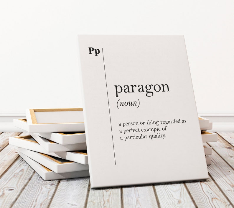 Paragon Definition Canvas Print Paragon Poster Perfectionist Etsy