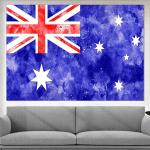Australia Flag Canvas Print, Australia Wall Art, Flag of Australia Poster
