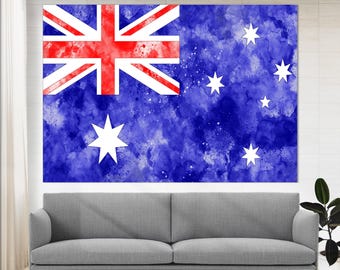 Australia Flag Canvas Print, Australia Wall Art, Flag of Australia Poster
