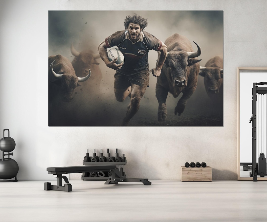 Abstract Rugby Wall Art, Rugby Painting Canvas Print, Rugby Poster ...