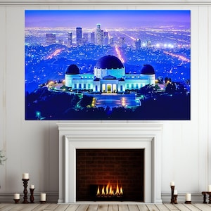 Griffith Observatory in Los Angeles Canvas Print,  Los Angeles Wall Art, Griffith Observatory Poster, Framed and Ready to Hang