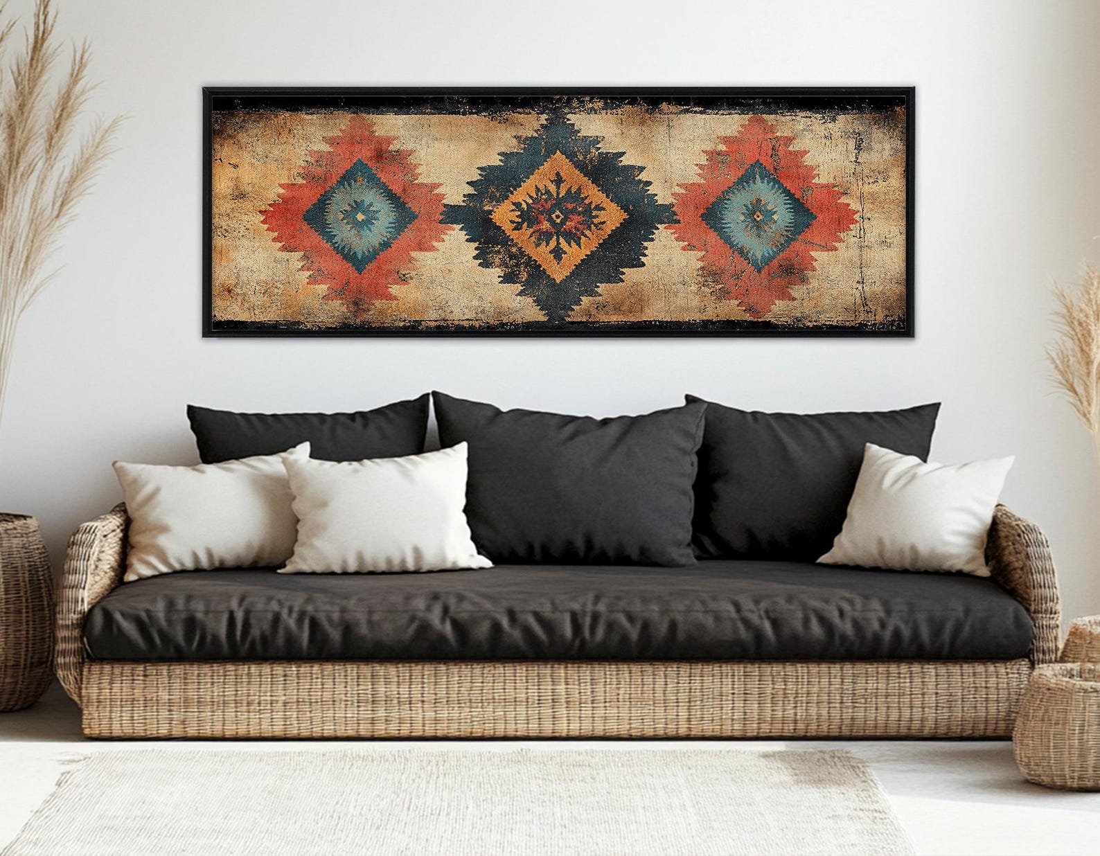 Rustic First Nations Rug Canvas Print, First Nations Wall Art, Tribal ...