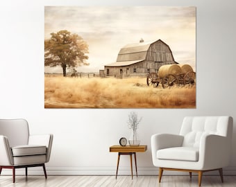 Rustic Barn Canvas Print, Farm Wall Art, Farmhouse Wall Decor, Farmer Gift, Framed and Ready to Hang