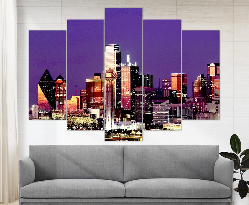 Dallas Skyline Dallas Canvas Print Dallas Wall Art Dallas Etsy