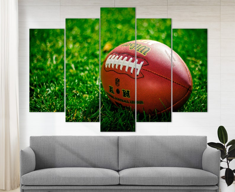 American Football Canvas Print, Football Wall Art, Football Print, NFL Fan Gift, Football Decor Husband Gift, Football Coach Gift image 1