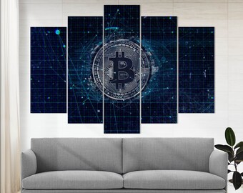 Bitcoin Canvas Wall Art, Cryptocurrency Print, Bitcoin Print, Cryptocurrencies Trading, Bitcoin Gold Ethereum Ripple Litecoin, Trader Gift