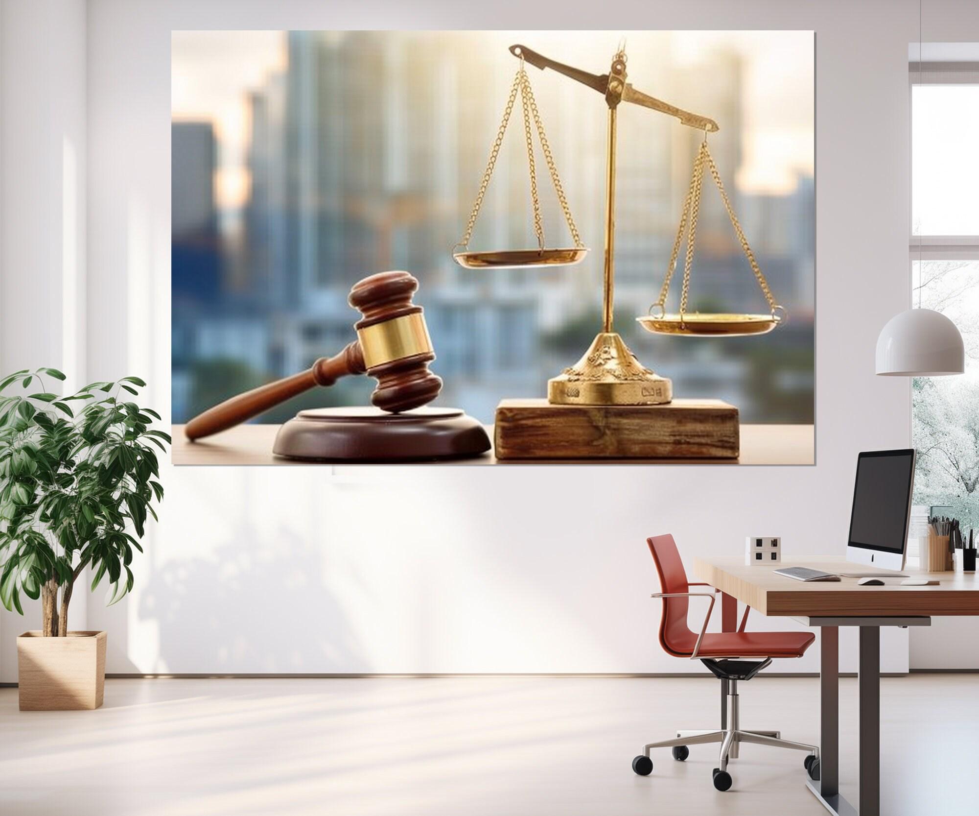 Justice Canvas Wall Art, Lawyer Office Decor, Judge Gift, Law Wall Art ...