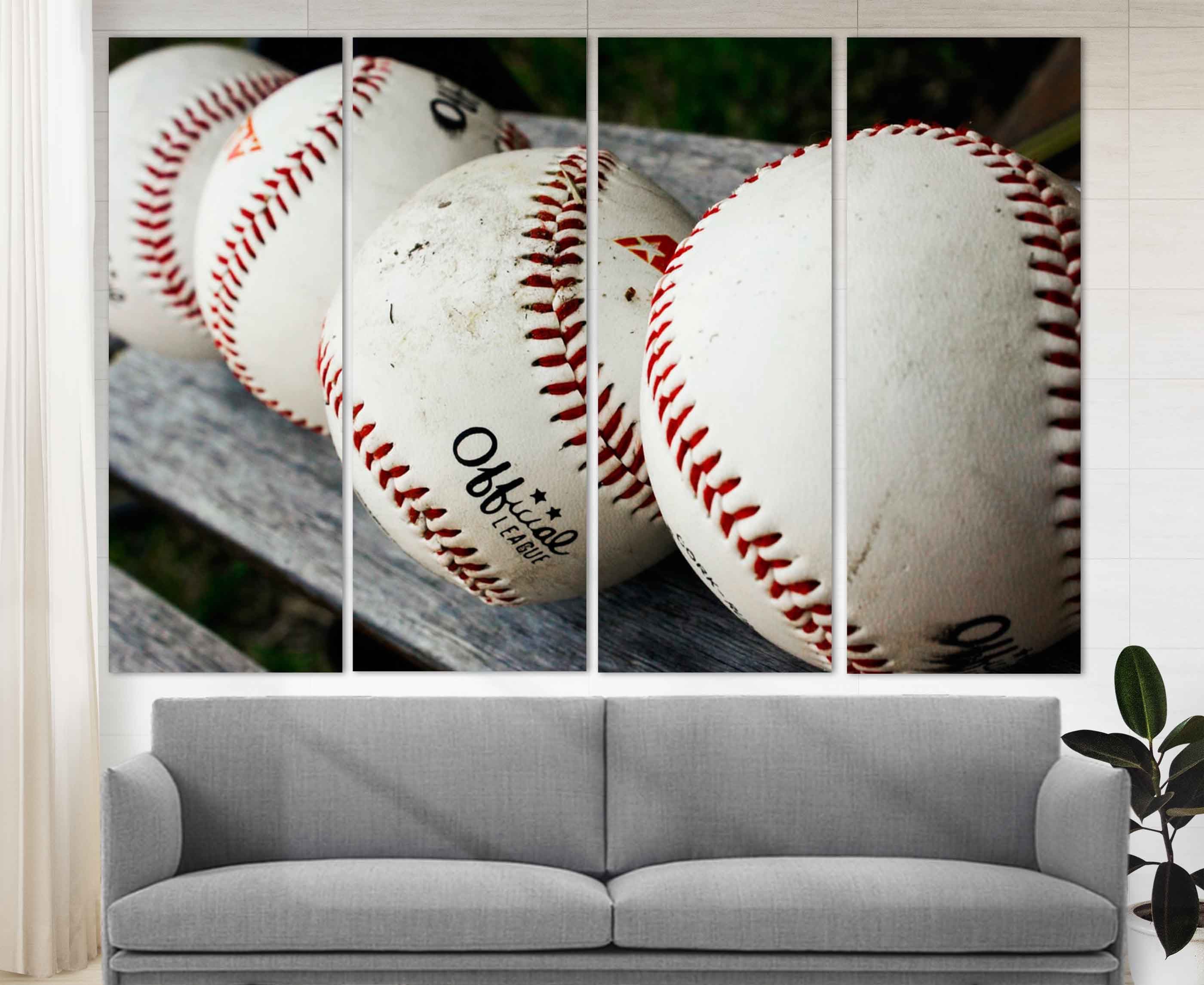 Baseball Wall Art Vintage Baseball Canvas Print Baseball Fan Etsy