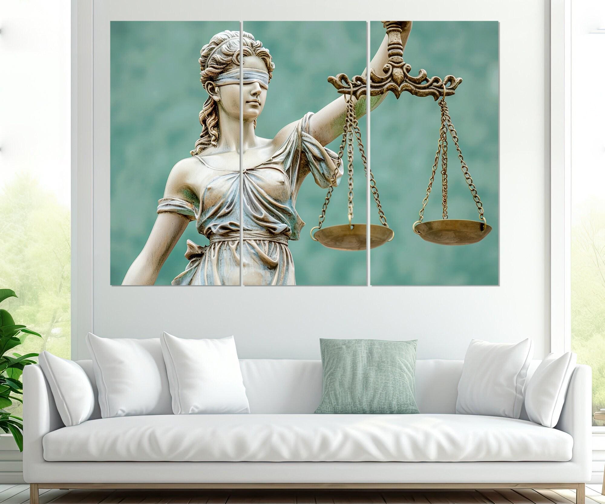 Lawyer Office Wall Decor, Lady Justice Canvas Print, Law Painting ...