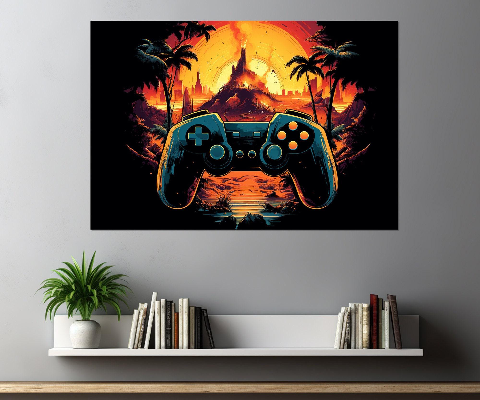 Gamepad Canvas Print, Gaming Wall Art, Teen Room Decor, Gamer Room Decor, Gamer Gift, Streamer Gift, Framed and Ready to Hang
