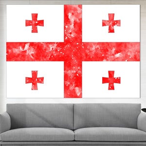 Georgia Flag Canvas Print, Georgia Wall Art, Flag of Georgia Print, Framed and Ready to Hang