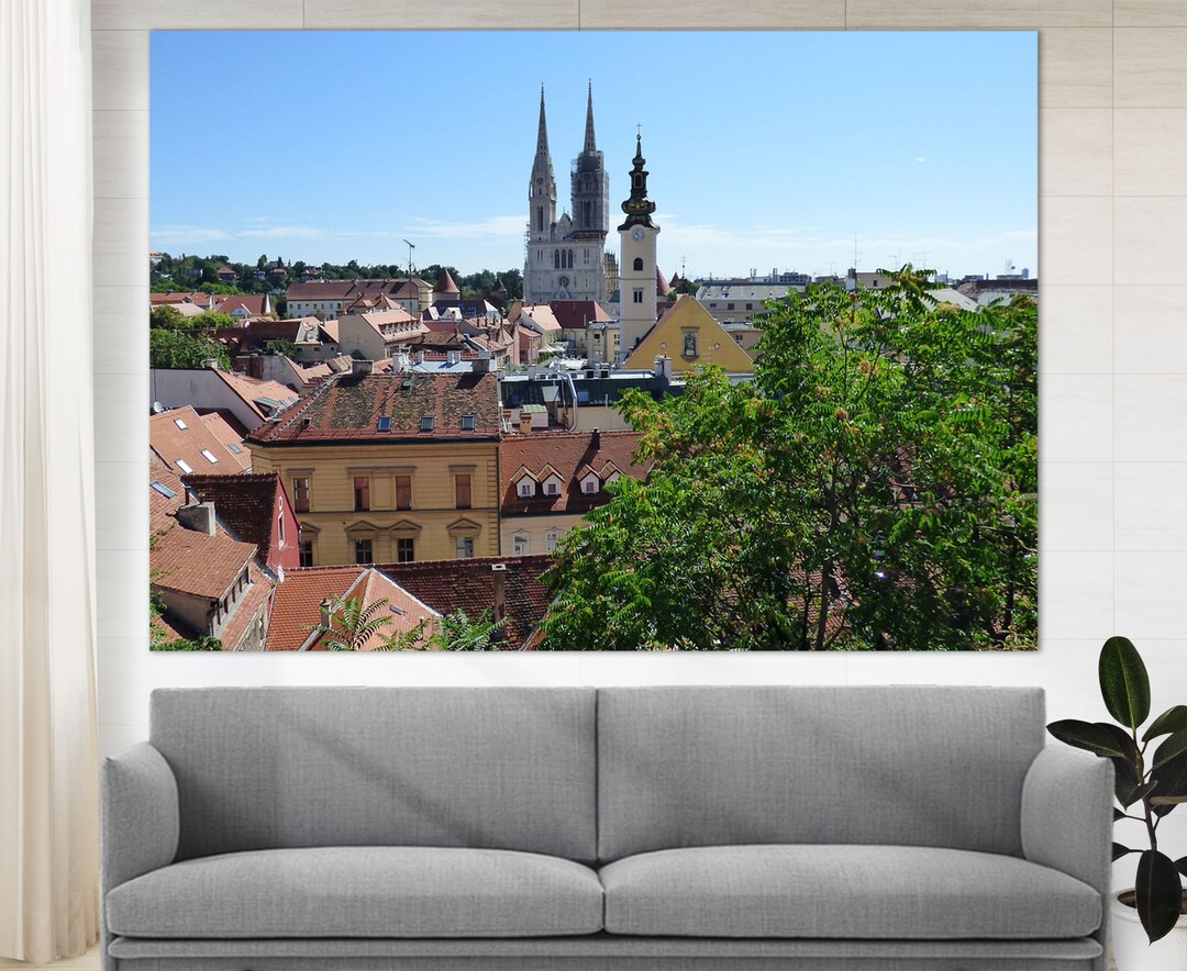 Zagreb Skyline, Zagreb Canvas Print, Zagreb Wall Art, Croatia Canvas