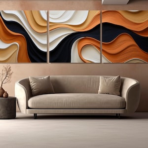 Large Gentle Tones Abstract Painting Canvas Print, Сontemporary Painting, Modern Home Decor, Framed and Ready to Hang