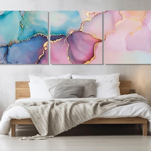 Large Abstract Marble Painting Canvas Print, Contemporary Wall Art, Modern Wall Decor, Marble Canvas Art, Framed and Ready to Hang