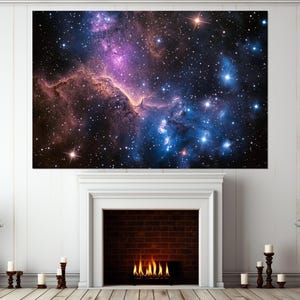 Universe Canvas Print, Abstract Space Painting, Galaxy Canvas Art, Space Wall Art, Abstract Space, Universe Print, Framed and Ready to Hang