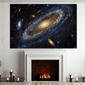 Abstract Space Wall Art, Universe Canvas Print, Universe Wall Art, Galaxy Space Poster, Abstract Space Print, Framed and Ready to Hang