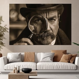 Detective from 19th Century Canvas Print, Police Wall Art, Investigator Gift, Police Officer Gift, Framed and Ready to Hang