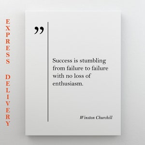 Winston Churchill Quote Canvas Print Motivational Wall Art Inspiring Wall Art Churchill Canvas Art  Churchill Quotes Churchill Poster Decor