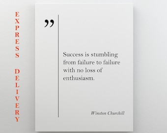 Winston Churchill Quote Canvas Print Motivational Wall Art Inspiring Wall Art Churchill Canvas Art  Churchill Quotes Churchill Poster Decor