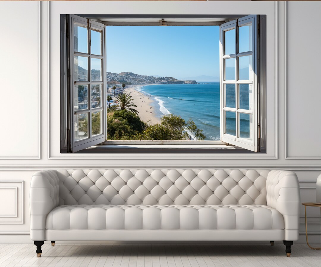 Open Window With Copacabana Beach View Canvas Print, Window to the