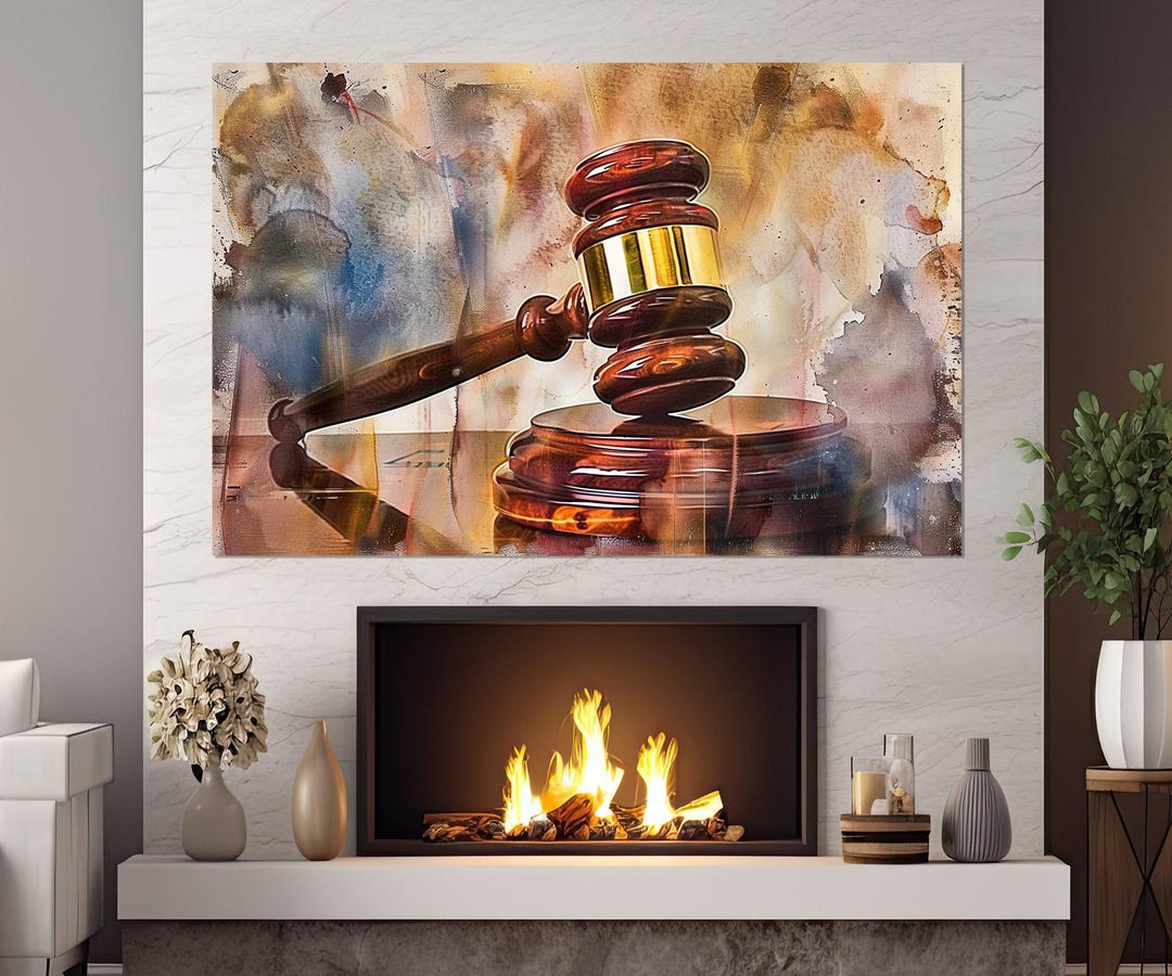 Justice Wall Art, Gavel Canvas Print, Lawyer Gift, Judge Hammer, Lawyer ...