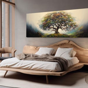Yggdrasil Tree of Life Canvas Print, Tree of Life Wall Art, Tree of Life Painting, Norse Mythology Wall Art, Framed and Ready to Hang