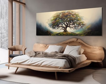 Yggdrasil Tree of Life Canvas Print, Tree of Life Wall Art, Tree of Life Painting, Norse Mythology Wall Art, Framed and Ready to Hang
