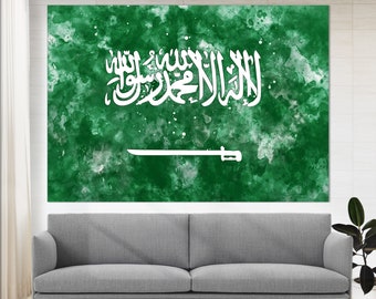 Saudi Arabia Canvas Print, Saudi Arabia Wall Art, Flag of Saudi Arabia