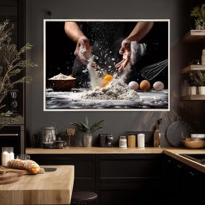 Cooking Wall Art, Cook Gift, Pizza Canvas Print, Pizzeria Wall Decor, Kitchen Decor, Bakery Decor, Pizza Bar Decor, Framed & Ready to Hang