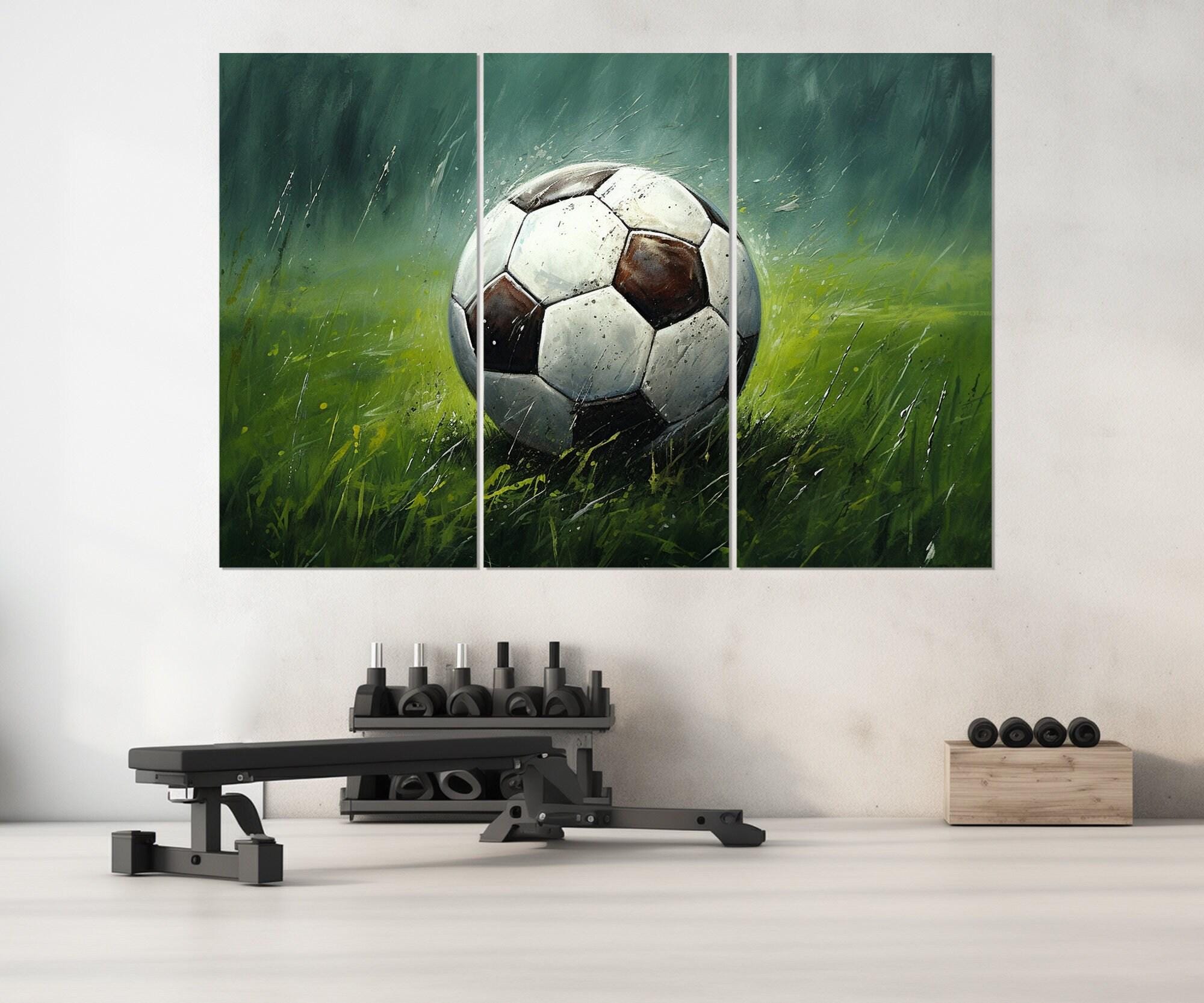 Soccer Ball Canvas Print, Abstract Soccer Painting, Game Room Decor ...