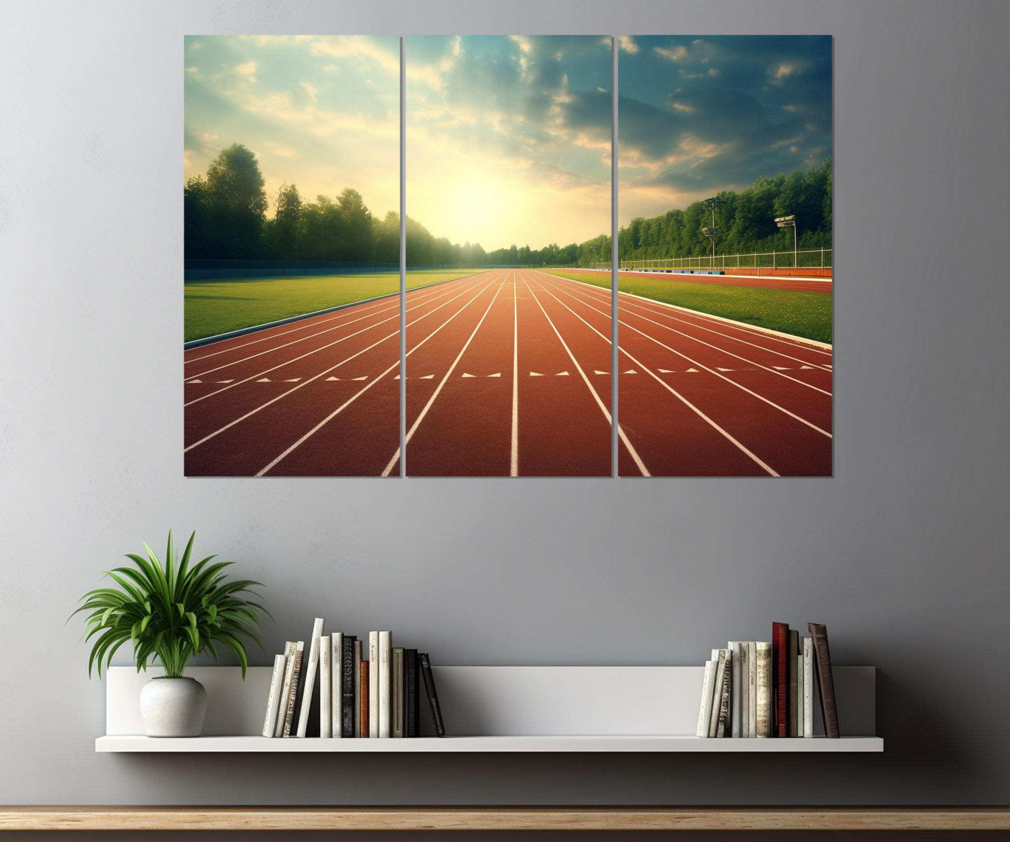Running Track Print Running Track Canvas Print, Abstract Running Wall Art, Runner Room ...